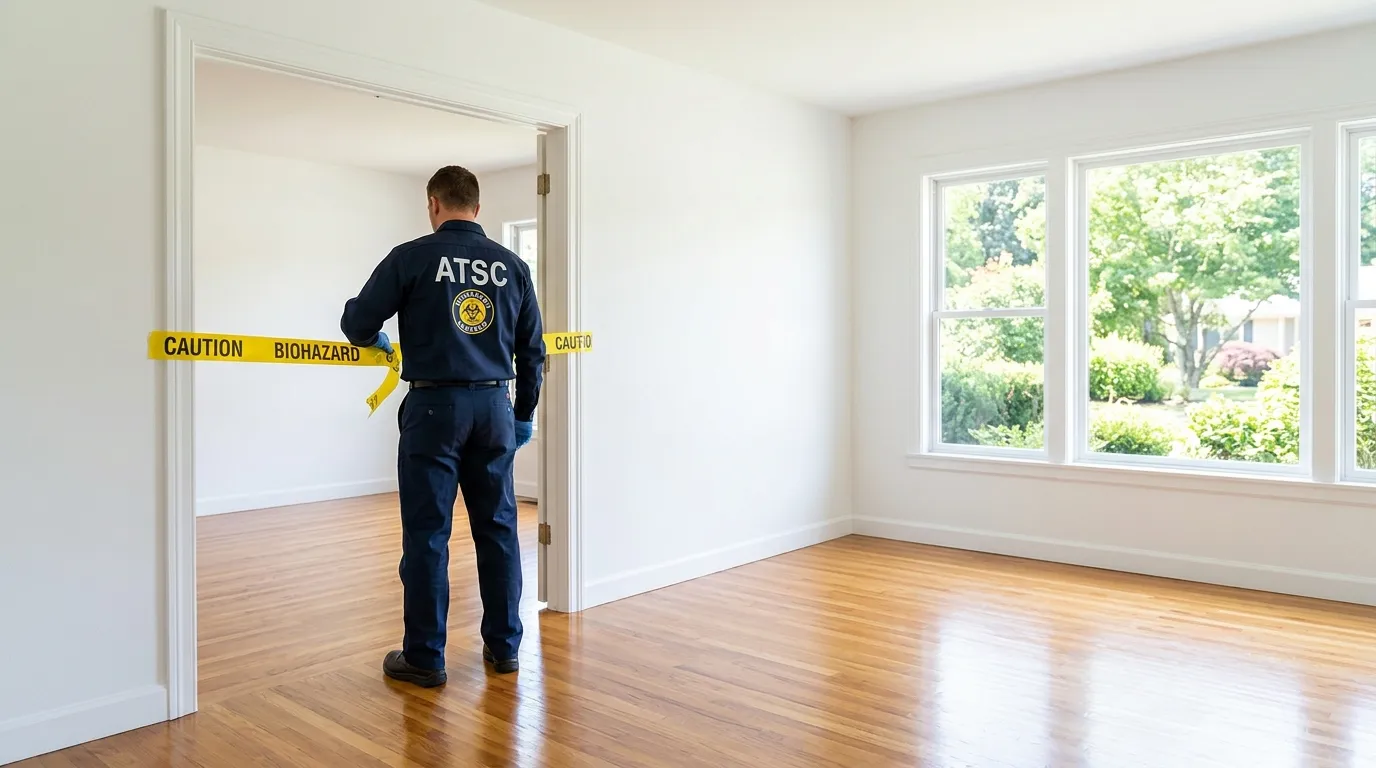 Certified biohazard cleanup crew performing Decomposition Cleanup in Weare